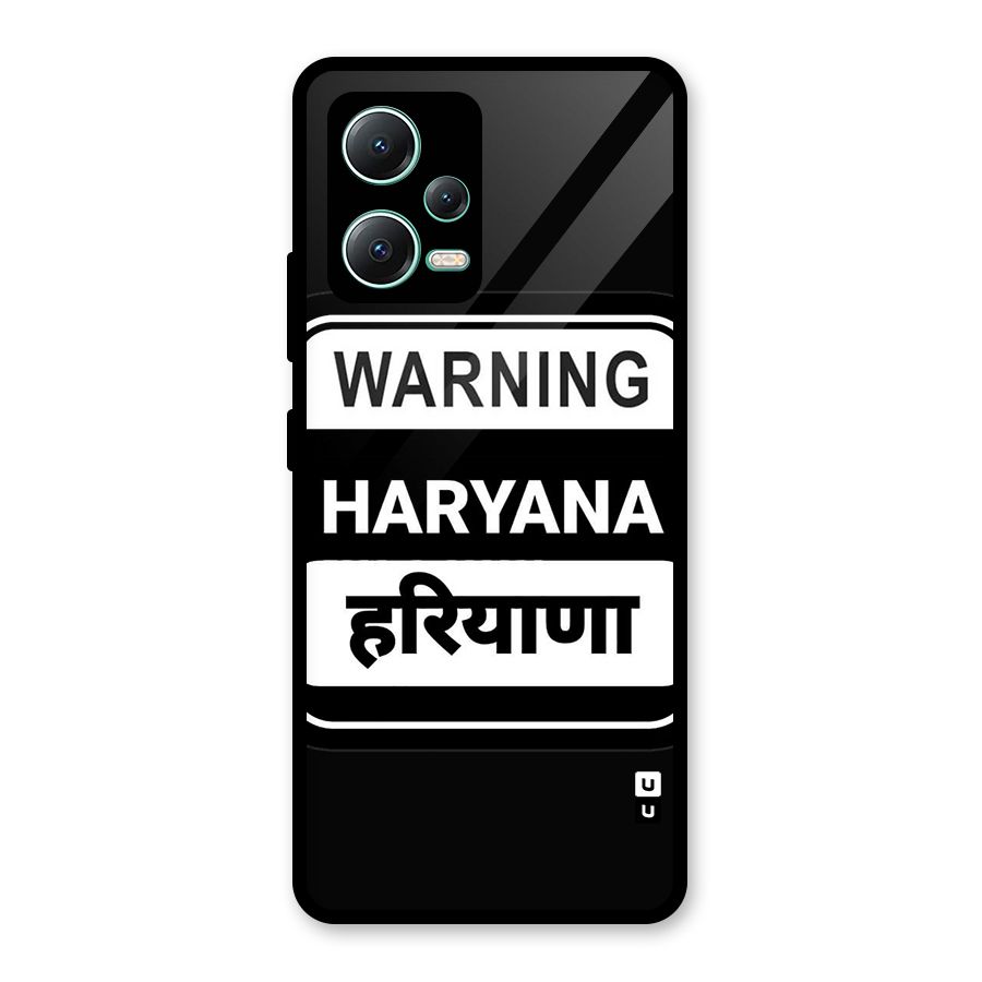 Warning Haryana Glass Back Case for Redmi Note 12 5G