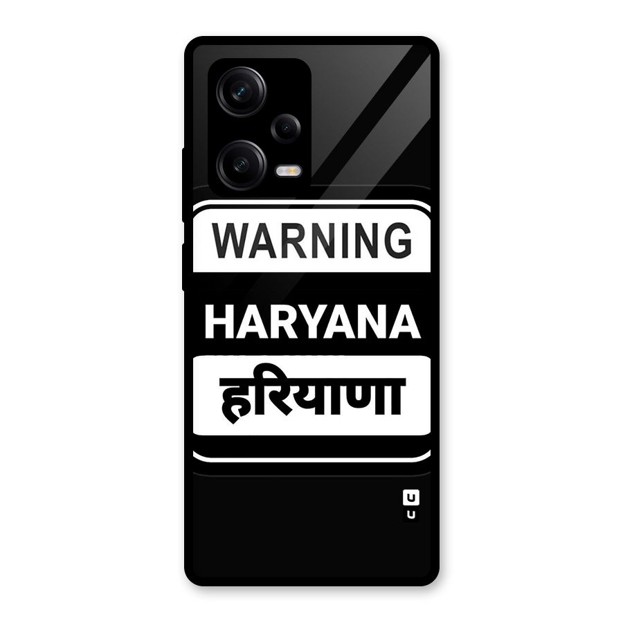Warning Haryana Glass Back Case for Redmi Note 12 Pro