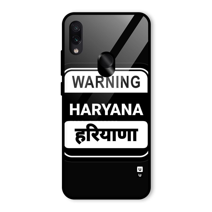 Warning Haryana Glass Back Case for Redmi Note 7 Pro