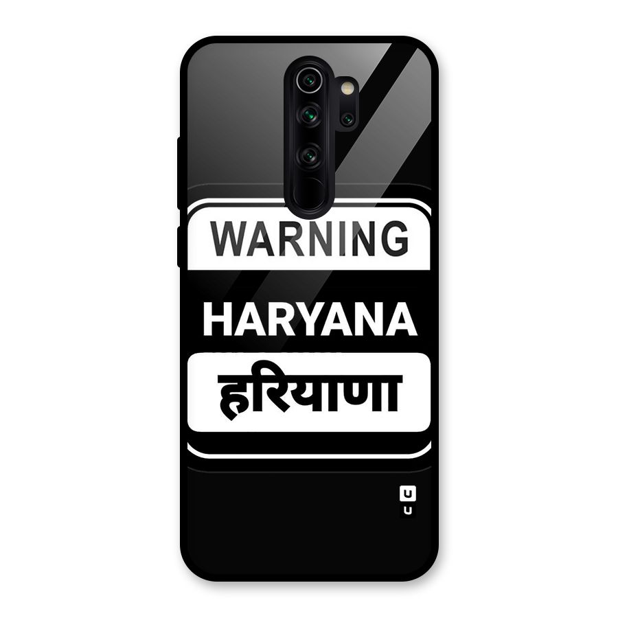 Warning Haryana Glass Back Case for Redmi Note 8 Pro