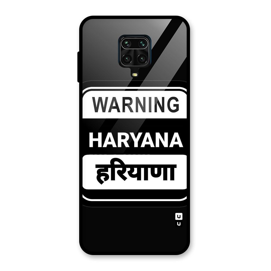 Warning Haryana Glass Back Case for Redmi Note 9 Pro