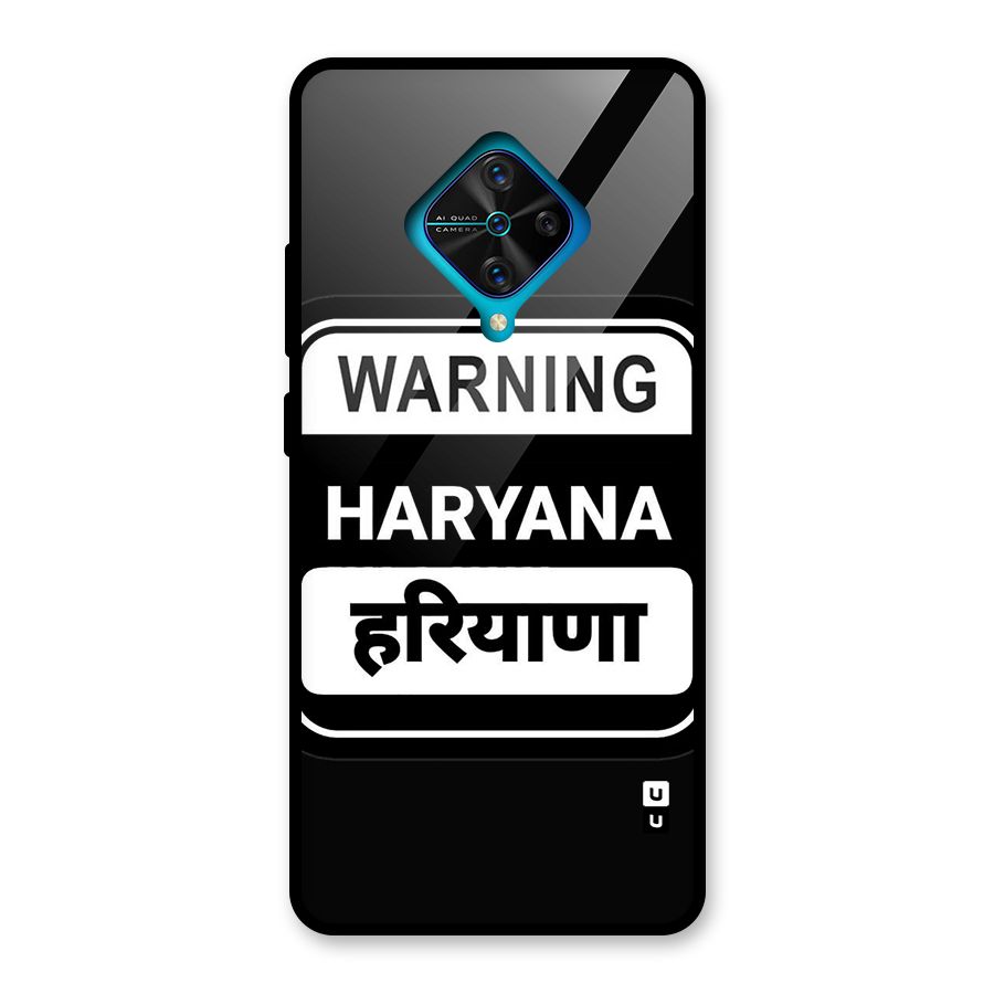 Warning Haryana Glass Back Case for Vivo S1 Pro