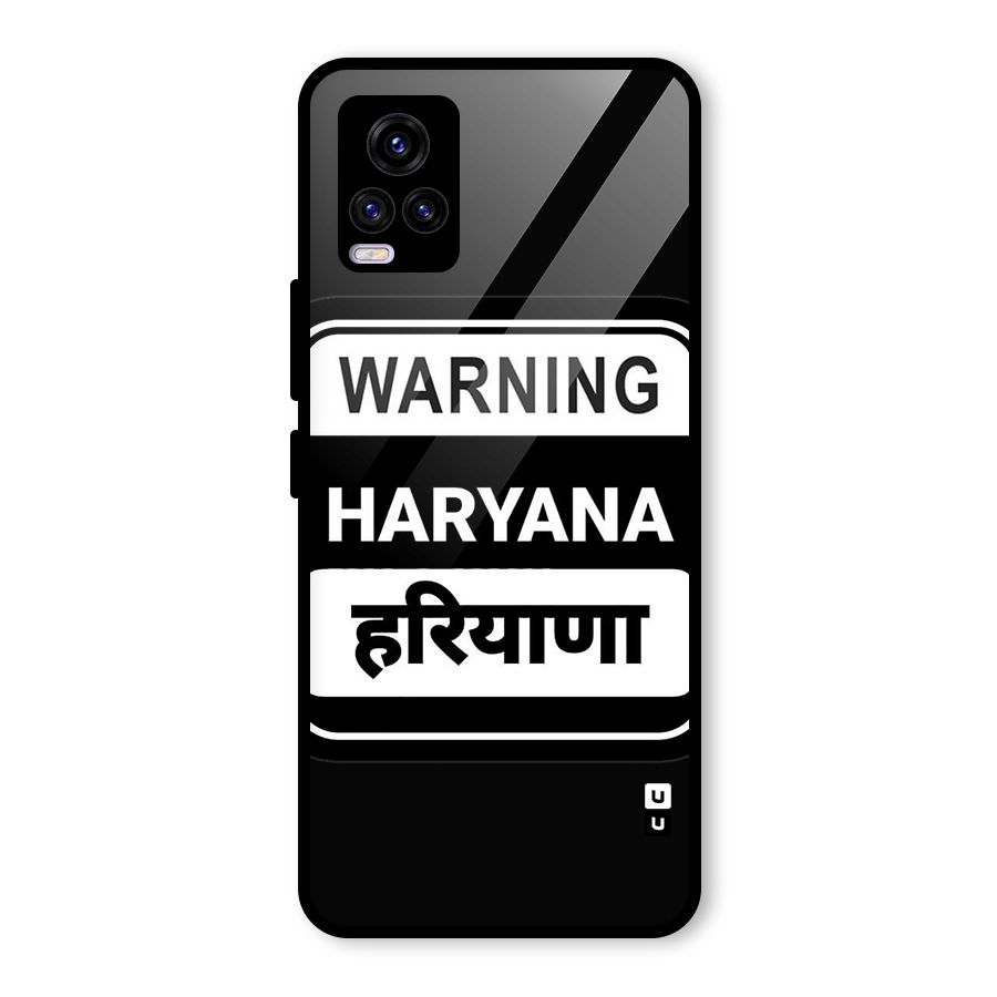 Warning Haryana Glass Back Case for Vivo V20