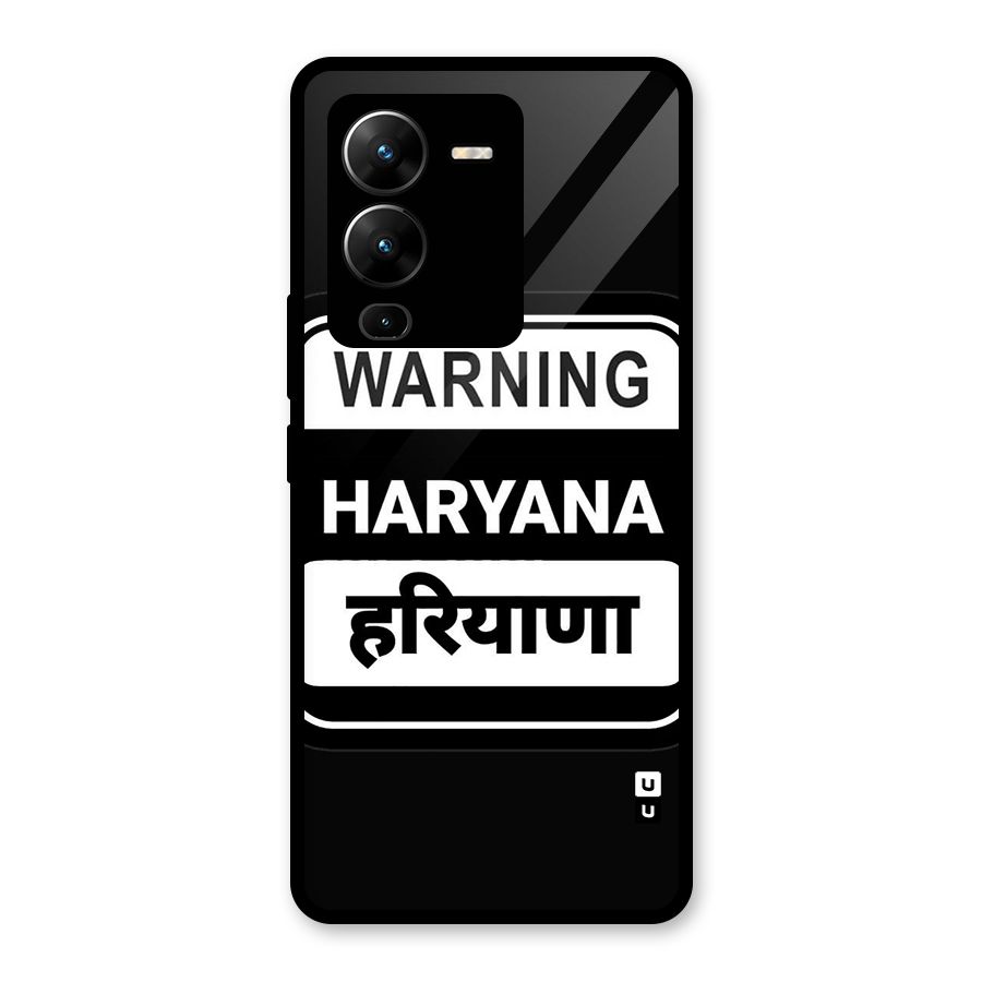 Warning Haryana Glass Back Case for Vivo V25 Pro