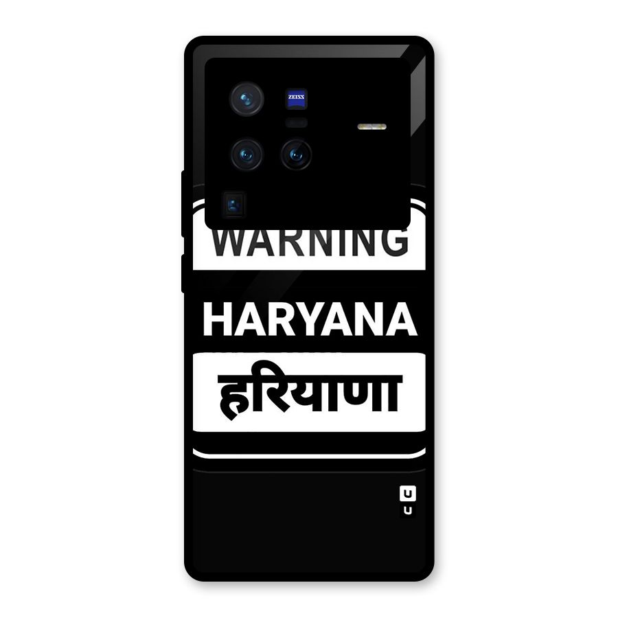 Warning Haryana Glass Back Case for Vivo X80 Pro