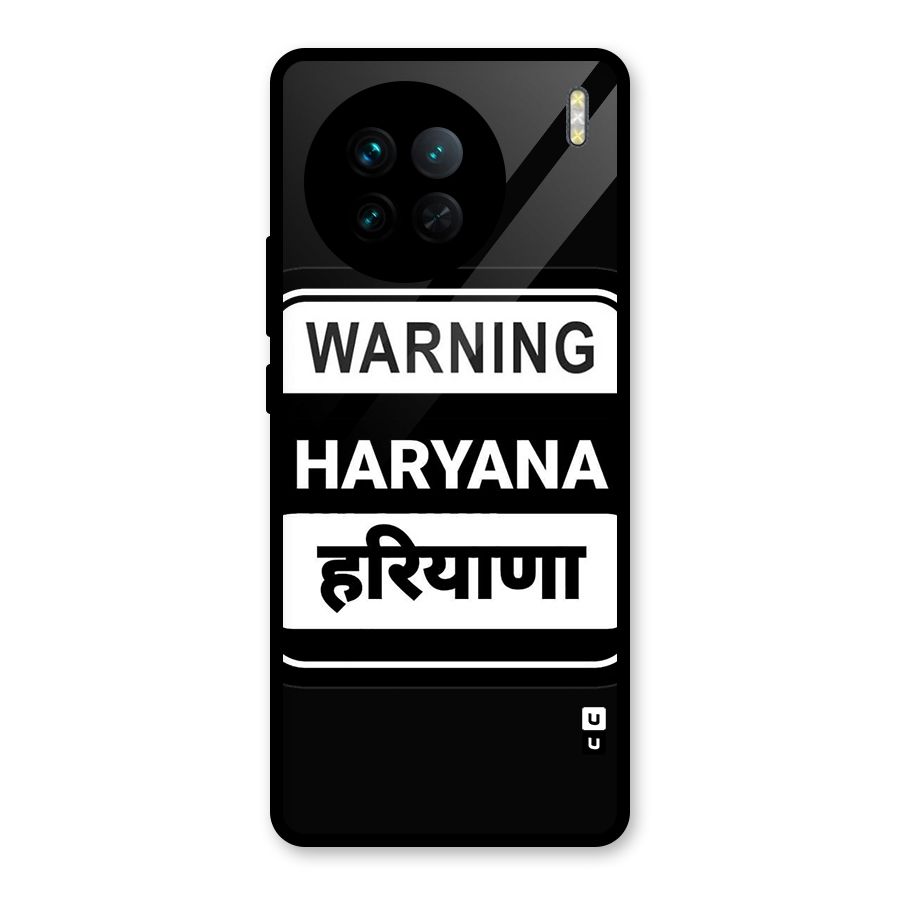 Warning Haryana Glass Back Case for Vivo X90