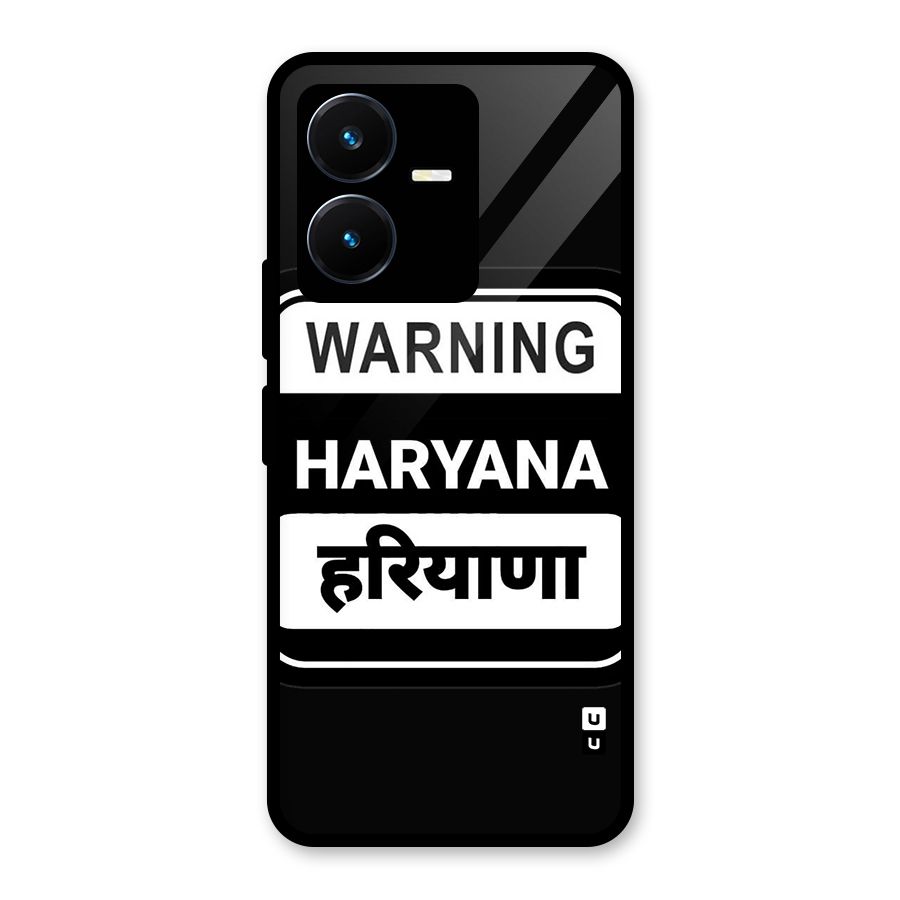 Warning Haryana Glass Back Case for Vivo Y22s