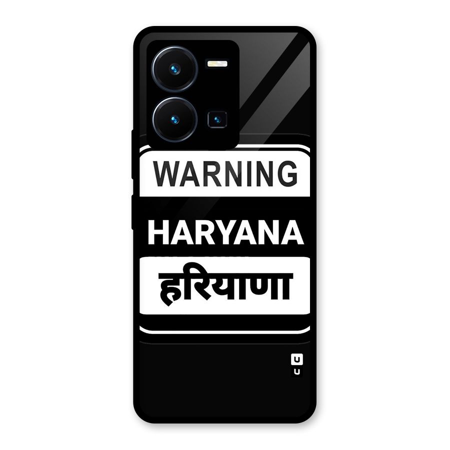 Warning Haryana Glass Back Case for Vivo Y35
