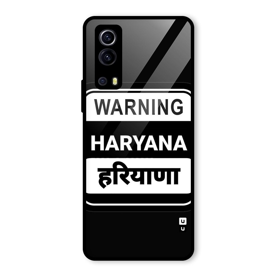 Warning Haryana Glass Back Case for Vivo iQOO Z3
