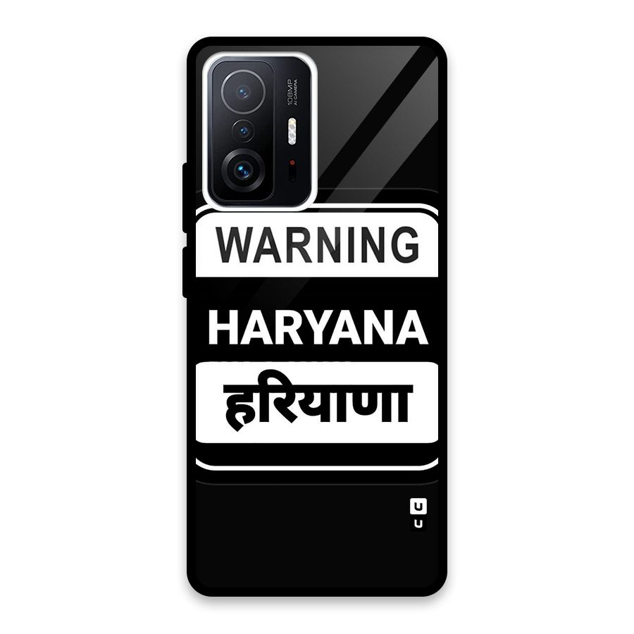 Warning Haryana Glass Back Case for Xiaomi 11T Pro