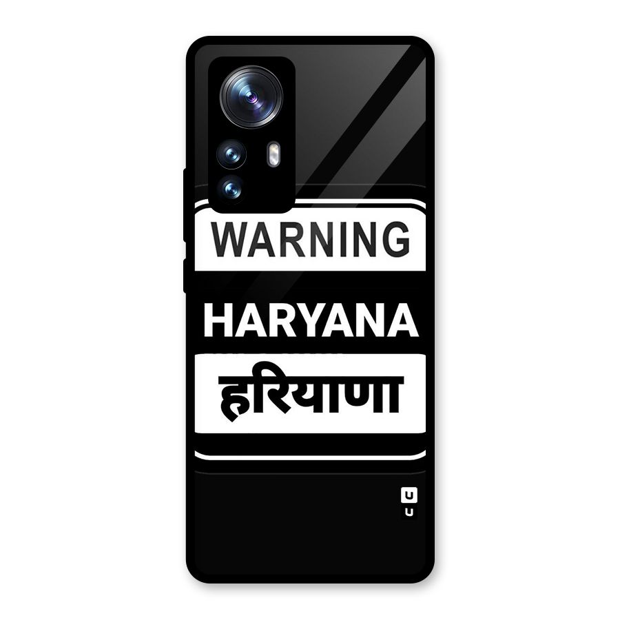 Warning Haryana Glass Back Case for Xiaomi 12 Pro