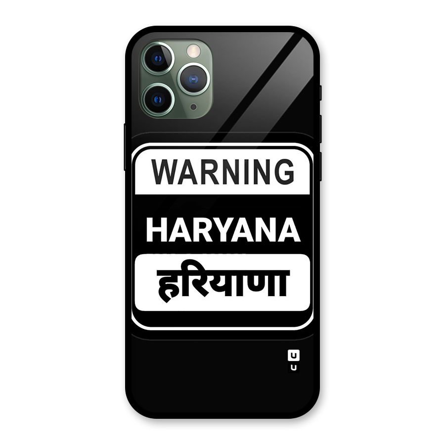 Warning Haryana Glass Back Case for iPhone 11 Pro