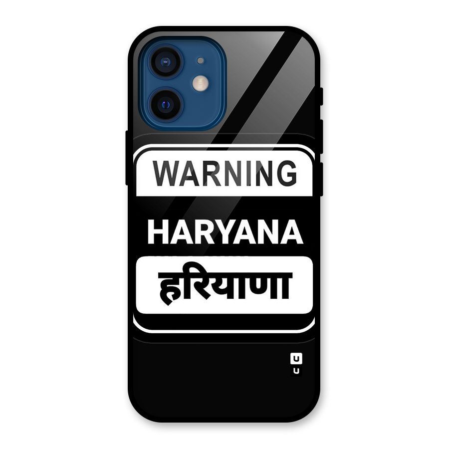 Warning Haryana Glass Back Case for iPhone 12 Mini