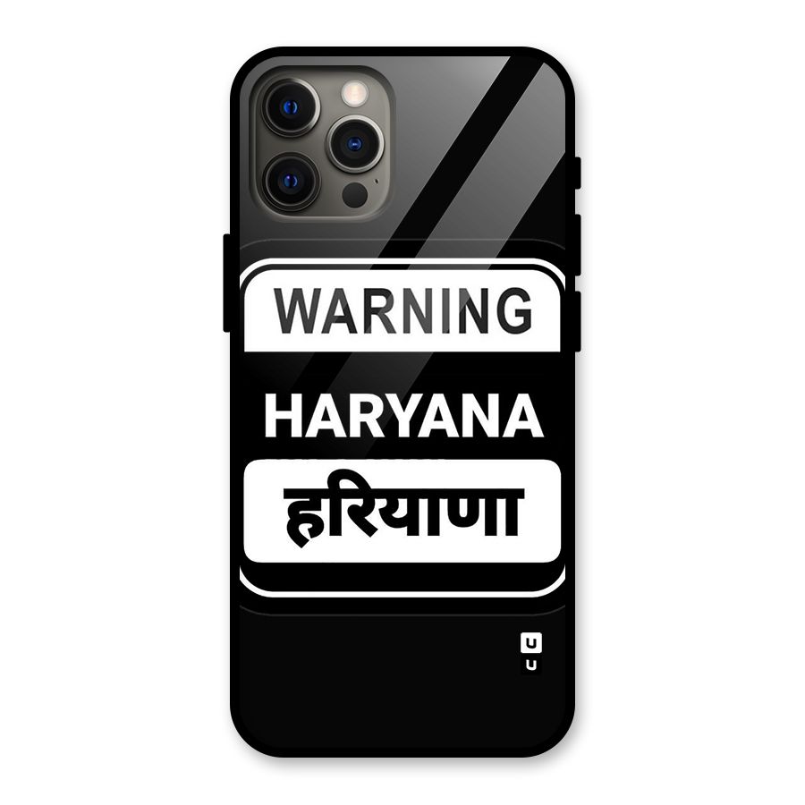 Warning Haryana Glass Back Case for iPhone 12 Pro Max