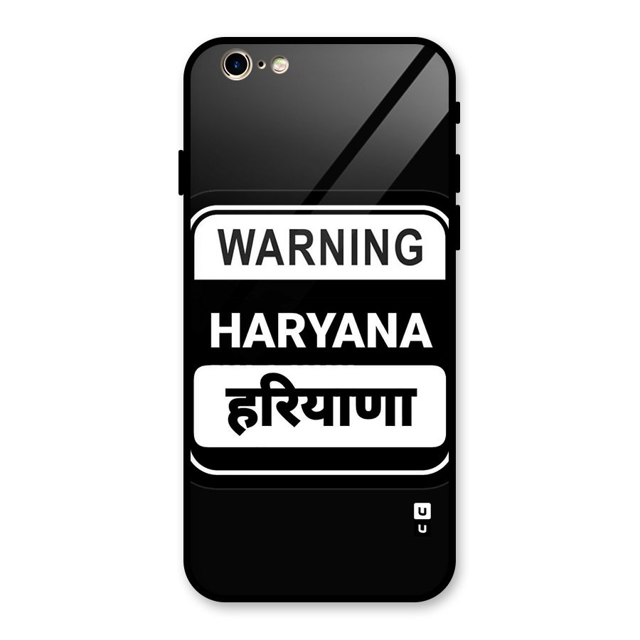 Warning Haryana Glass Back Case for iPhone 6 6S