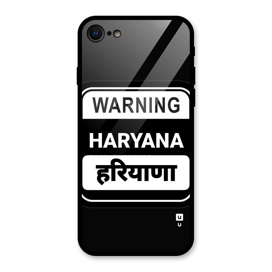 Warning Haryana Glass Back Case for iPhone 7