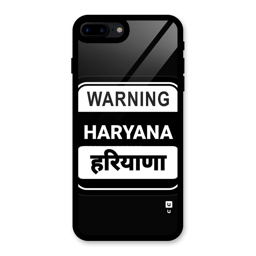 Warning Haryana Glass Back Case for iPhone 7 Plus