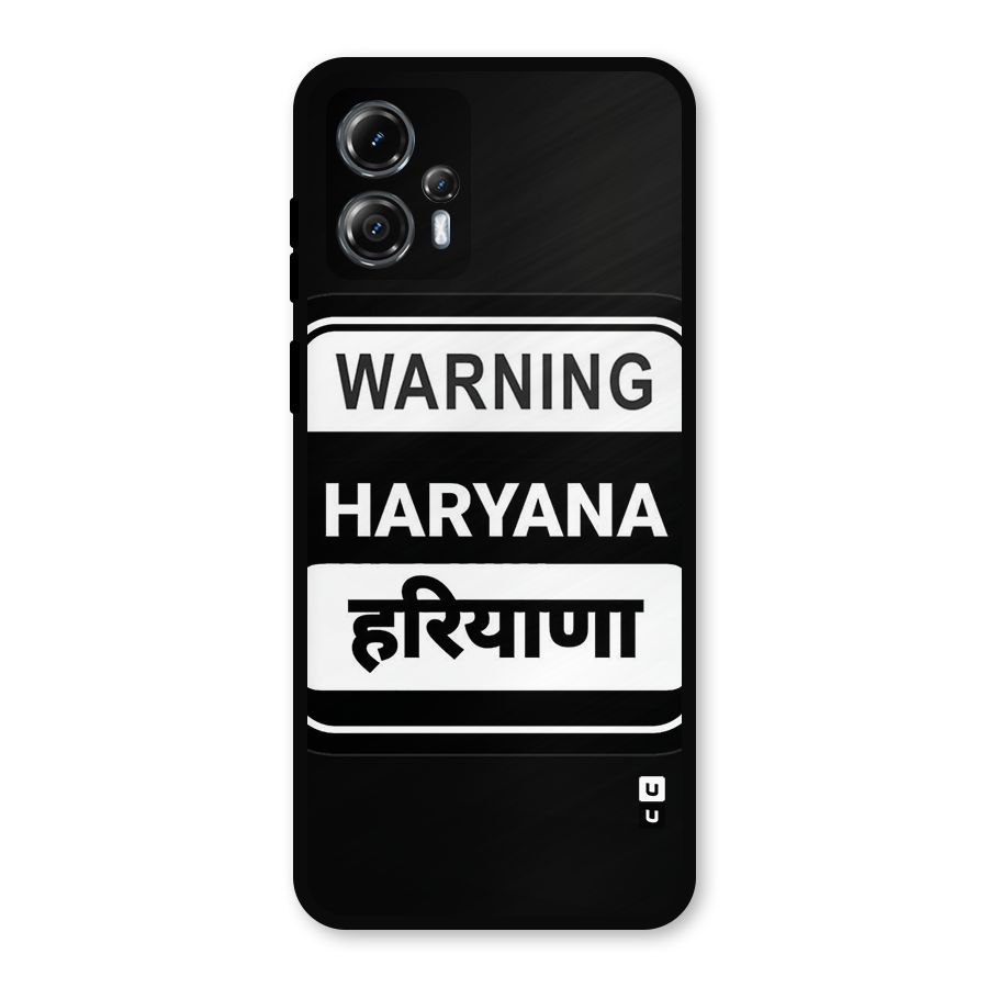 Warning Haryana Metal Back Case for Moto G13