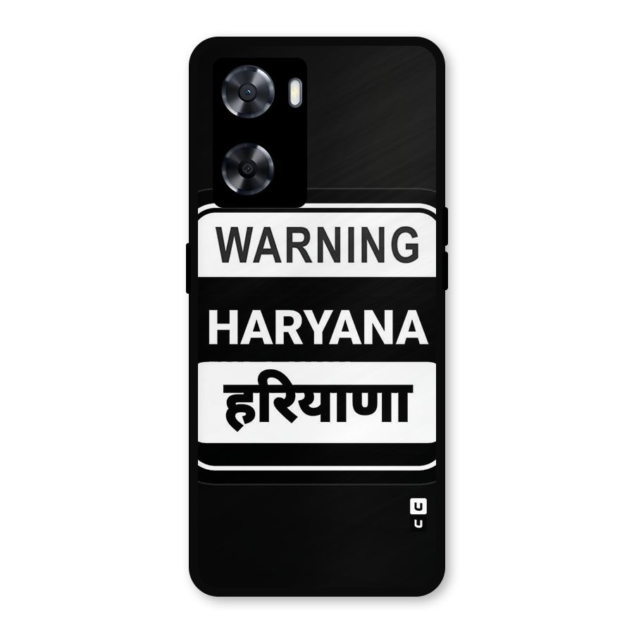 Warning Haryana Metal Back Case for OnePlus Nord N20 SE