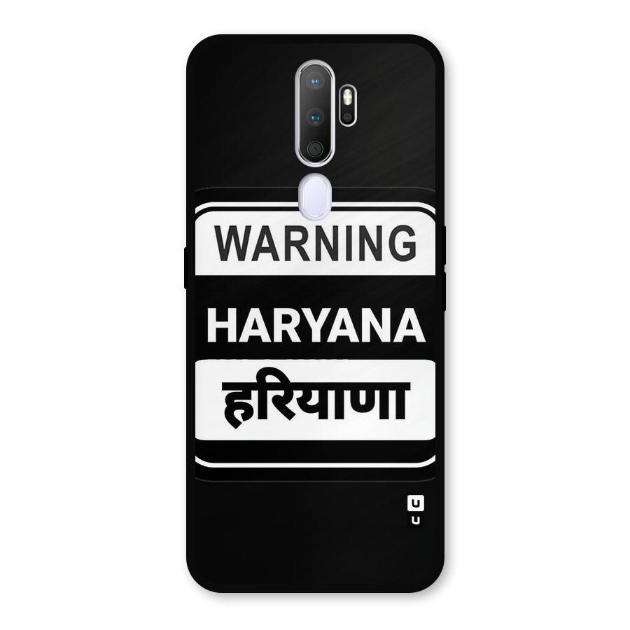 Warning Haryana Metal Back Case for Oppo A9 (2020)