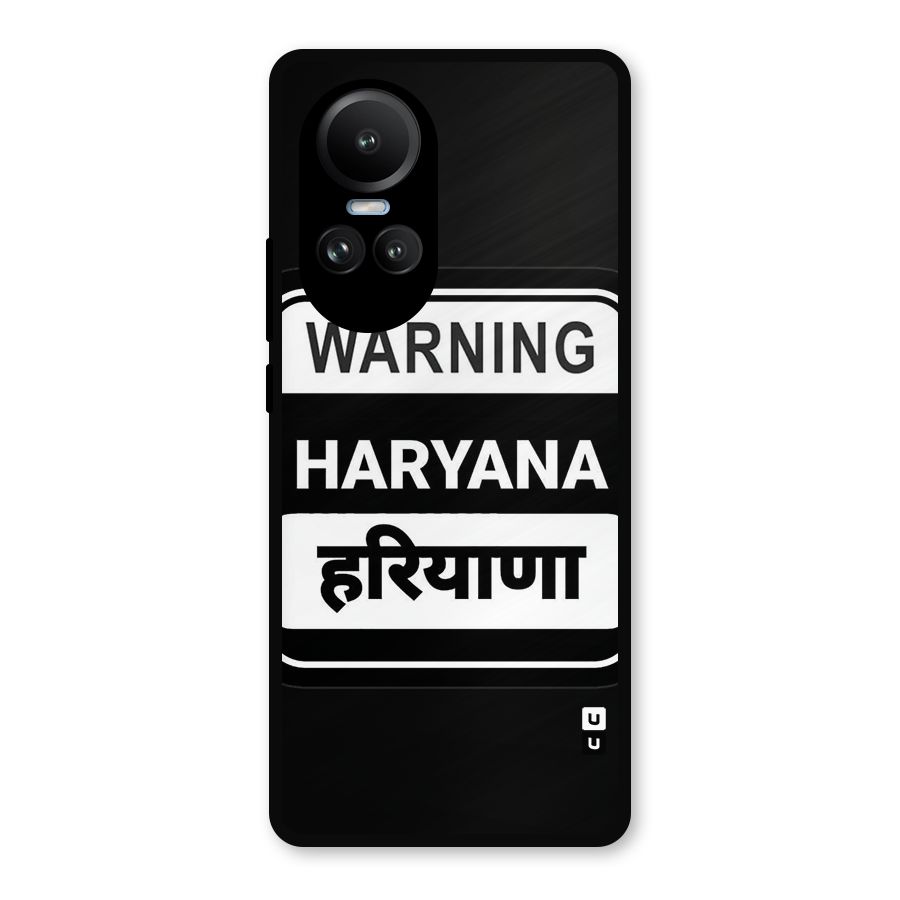 Warning Haryana Metal Back Case for Oppo Reno10 Pro