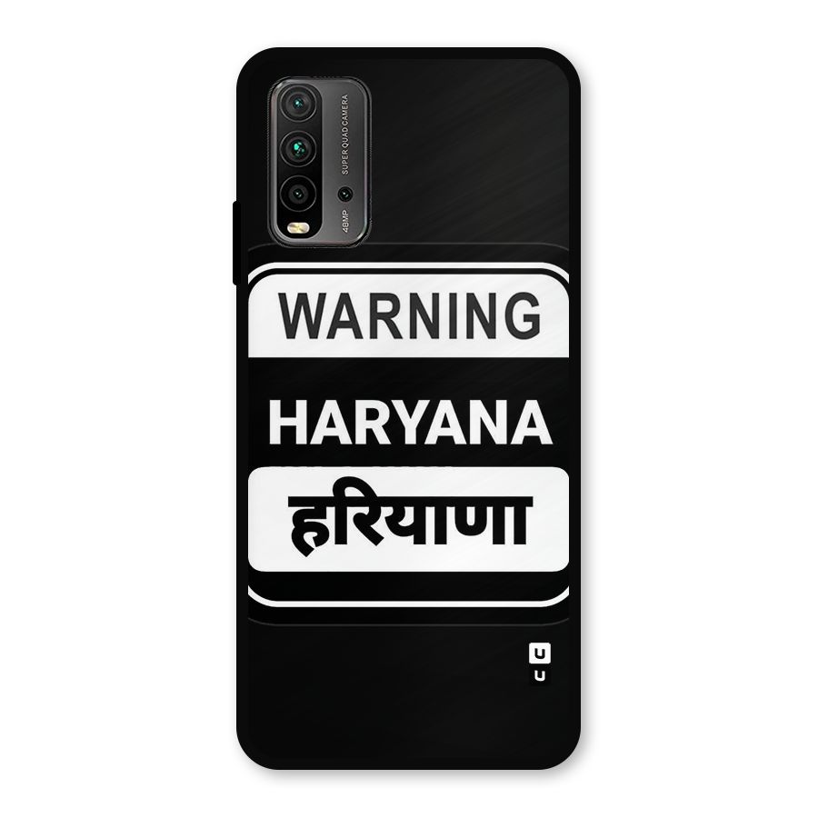 Warning Haryana Metal Back Case for Redmi 9 Power