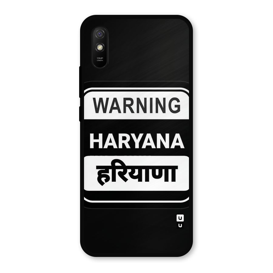 Warning Haryana Metal Back Case for Redmi 9i