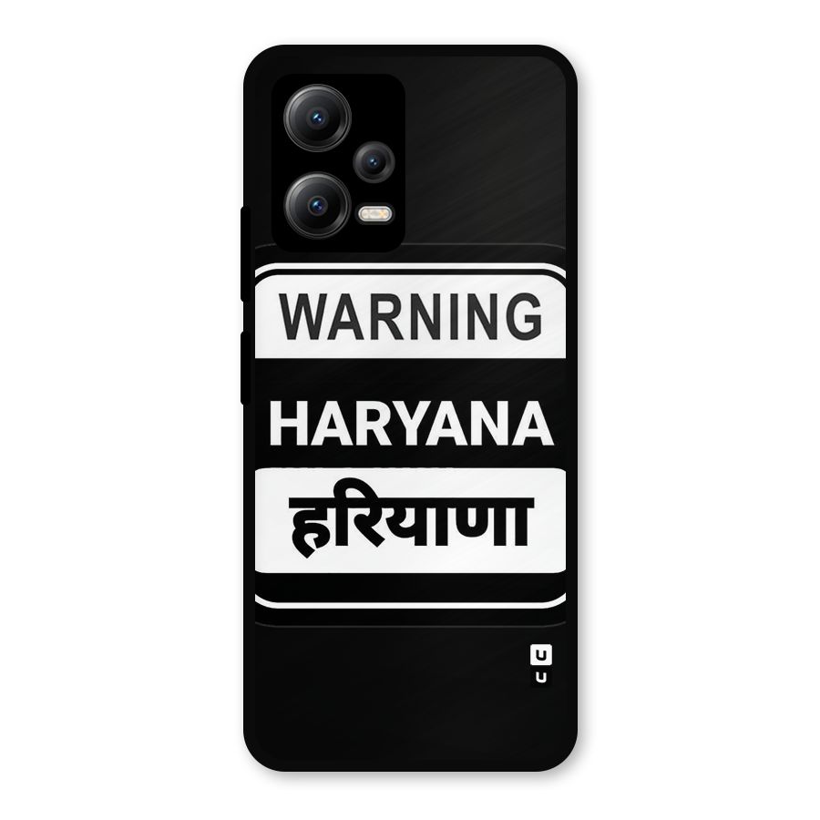 Warning Haryana Metal Back Case for Redmi Note 12 5G
