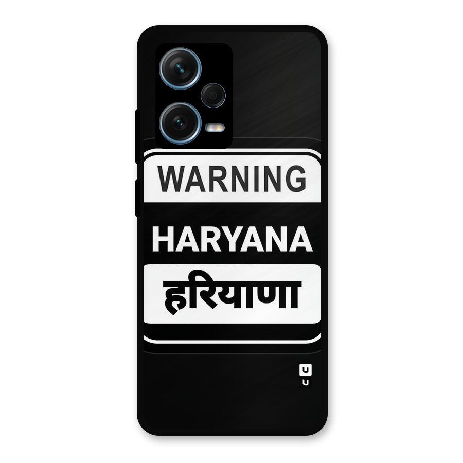 Warning Haryana Metal Back Case for Redmi Note 12 Pro Plus 5G