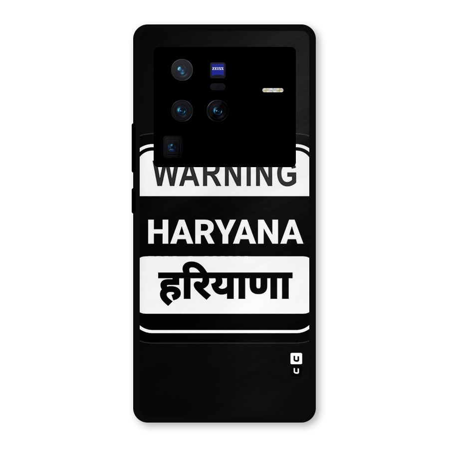 Warning Haryana Metal Back Case for Vivo X80 Pro