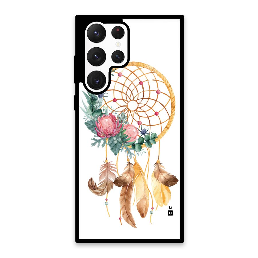 Watercolor Dreamcatcher Glass Back Case for Galaxy S22 Ultra 5G