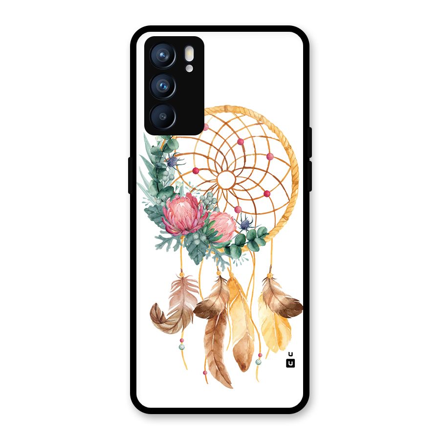 Watercolor Dreamcatcher Glass Back Case for Oppo Reno6 5G