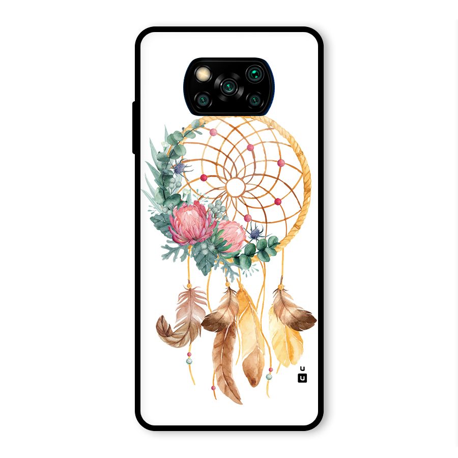 Watercolor Dreamcatcher Glass Back Case for Poco X3 Pro