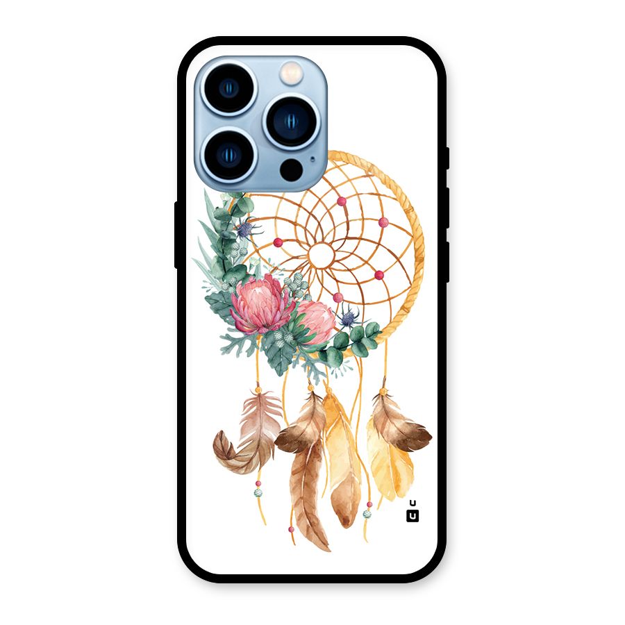 Watercolor Dreamcatcher Glass Back Case for iPhone 13 Pro