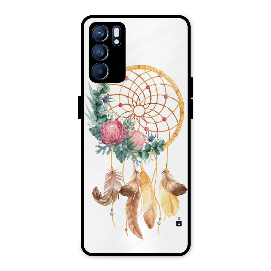 Watercolor Dreamcatcher Metal Back Case for Oppo Reno6 5G