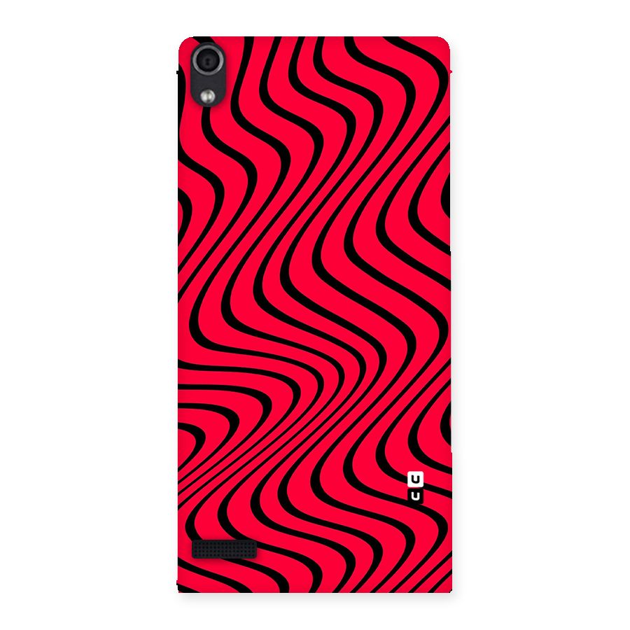 Waves Pattern Print Back Case for Ascend P6