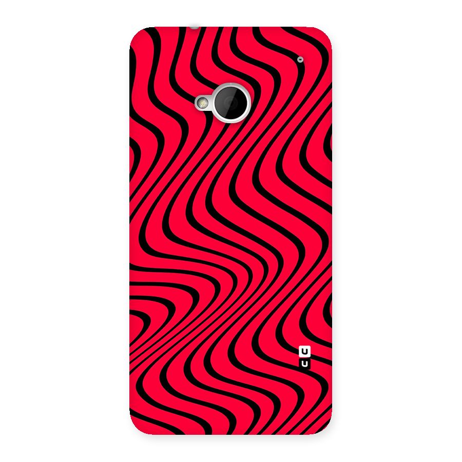 Waves Pattern Print Back Case for HTC One M7