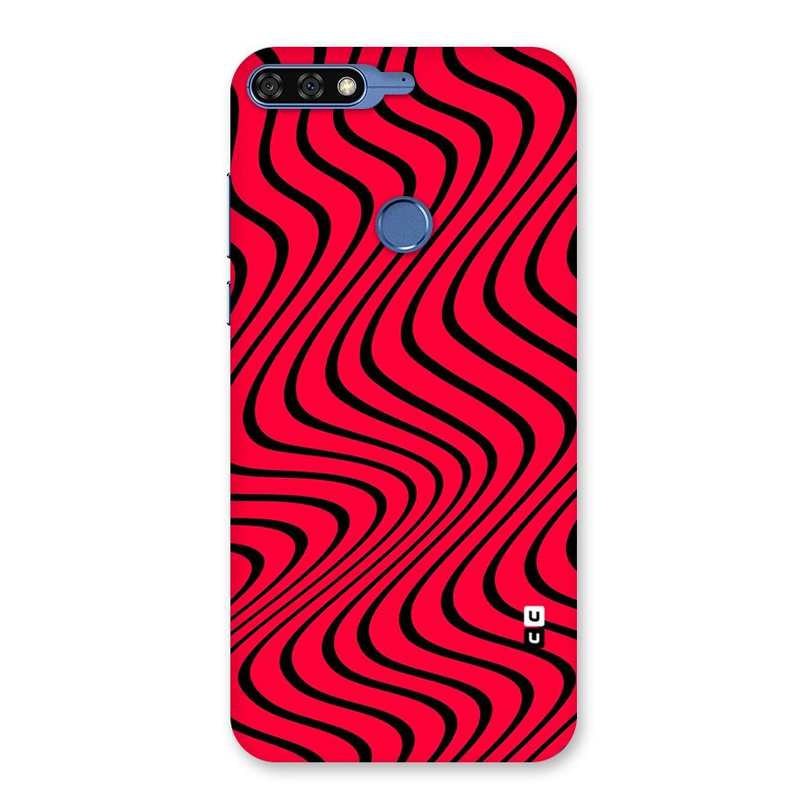 Waves Pattern Print Back Case for Honor 7C