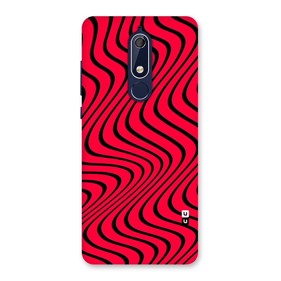 Waves Pattern Print Back Case for Nokia 5.1