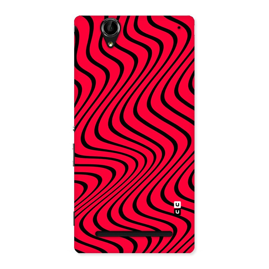 Waves Pattern Print Back Case for Sony Xperia T2