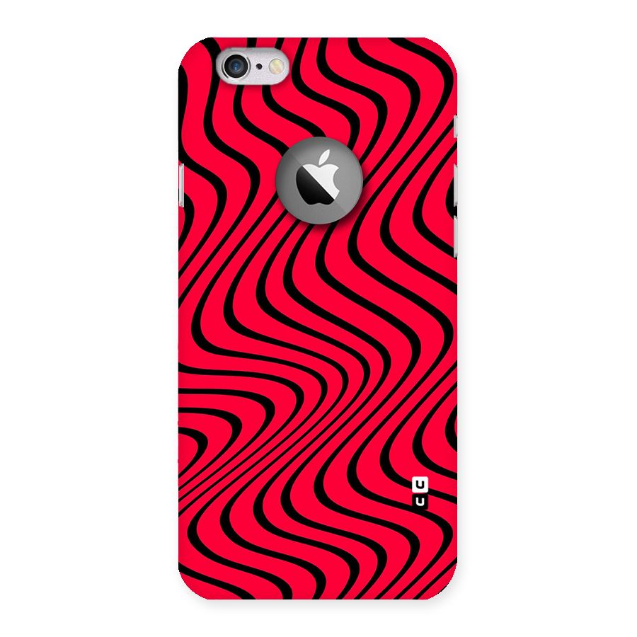 Waves Pattern Print Back Case for iPhone 6 Logo Cut