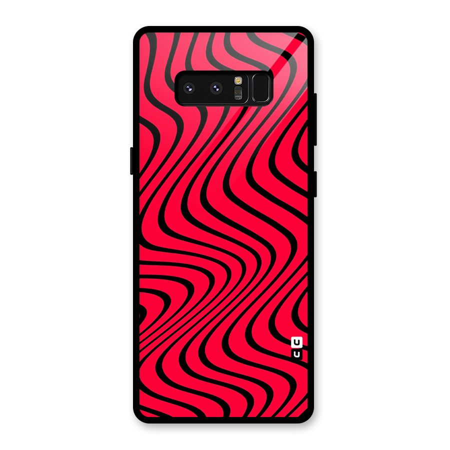 Waves Pattern Print Glass Back Case for Galaxy Note 8