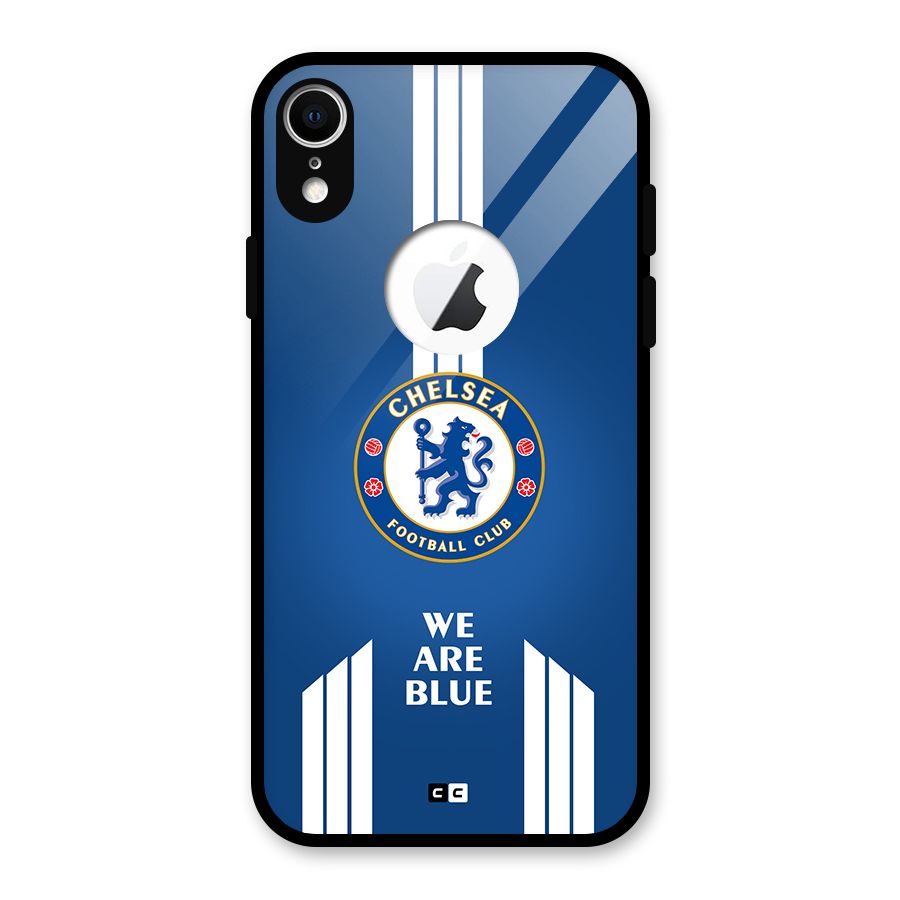 We Are Blue Glass Back Case for iPhone XR Logo Cut
