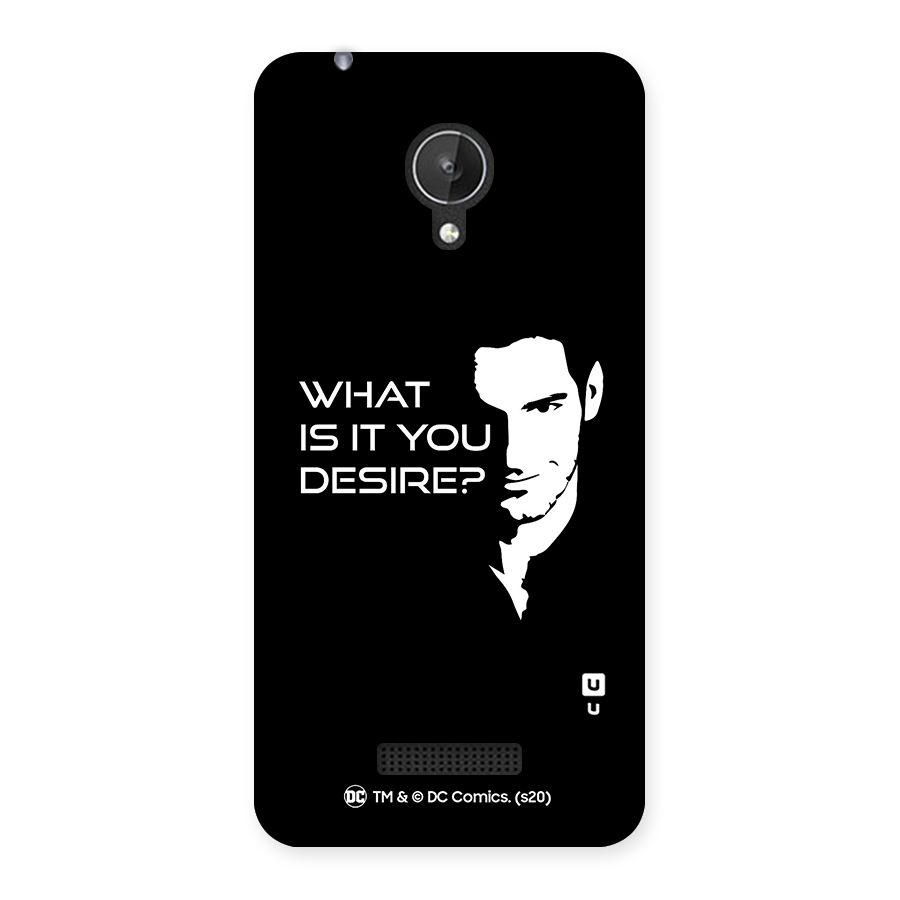 What Do You Desire Back Case for Micromax Canvas Spark Q380