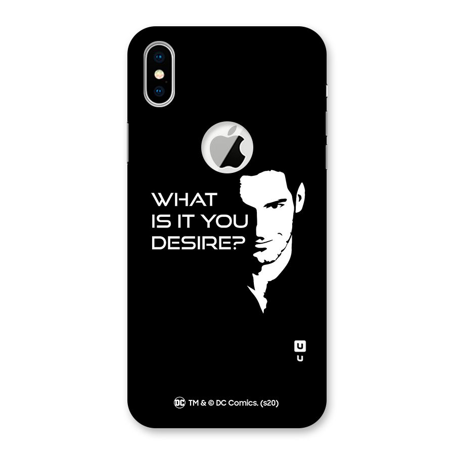 What Do You Desire Back Case for iPhone XS Logo Cut