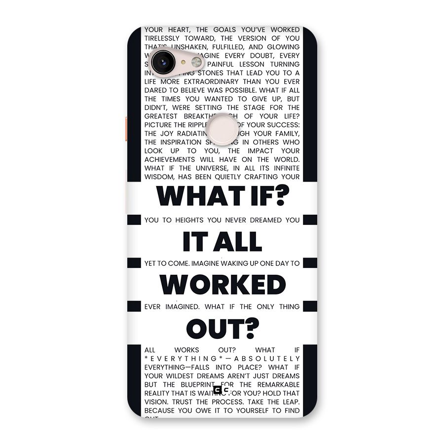 What If Back Case for Google Pixel 3 XL