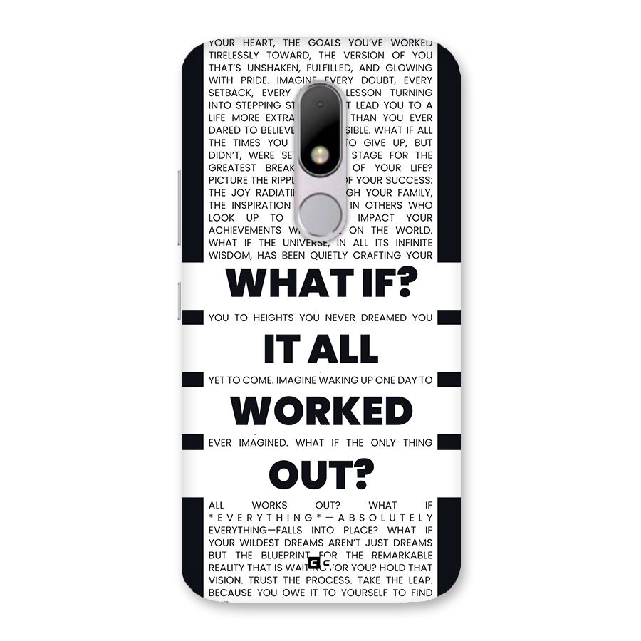 What If Back Case for Moto M