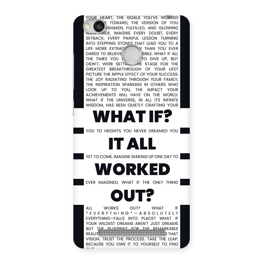 What If Back Case for Redmi 3S Prime