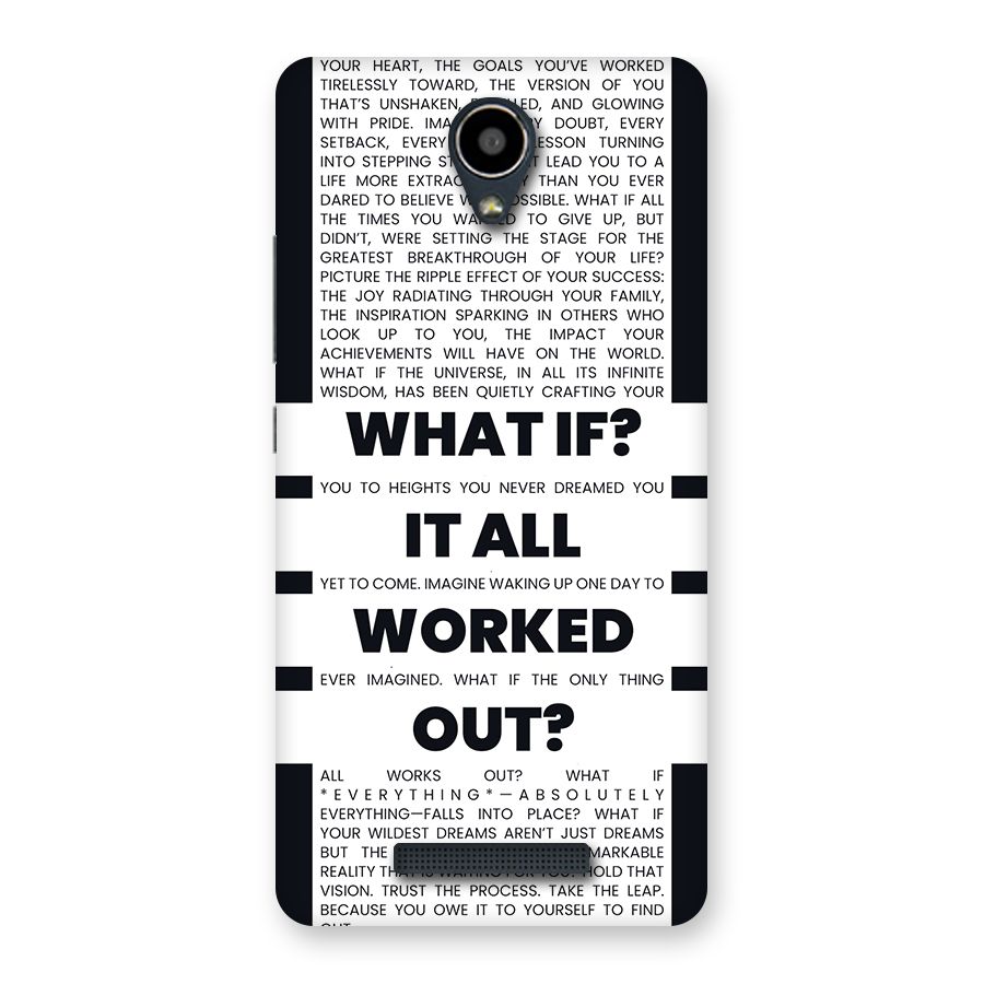 What If Back Case for Redmi Note 2