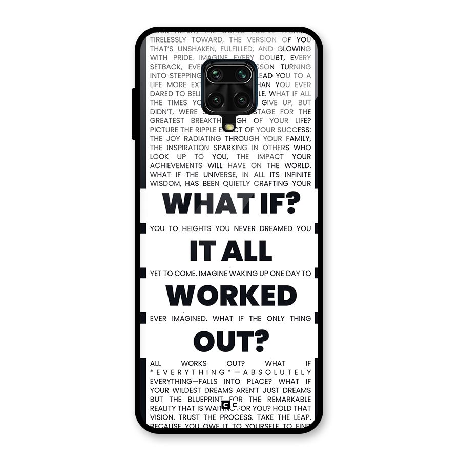 What If Glass Back Case for Redmi Note 9 Pro Max